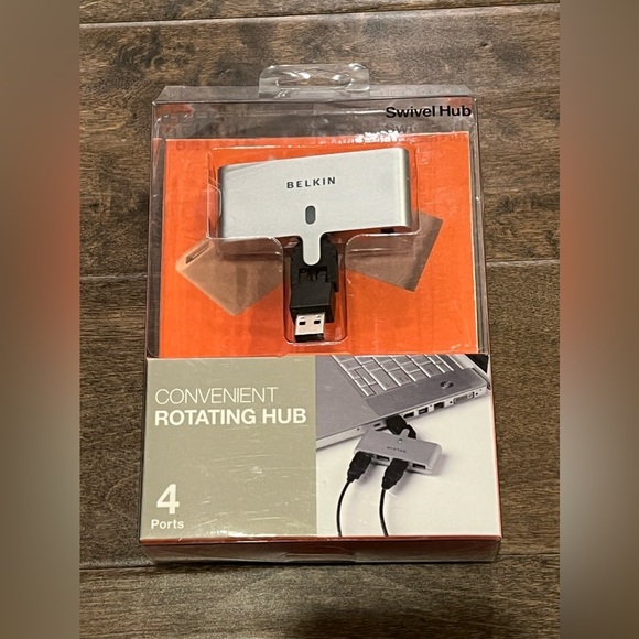Belkin Convenient Rotating Hub High Speed Swivel Hub-4 Ports-USB-Mac Windows NEW - Picture 1 of 5